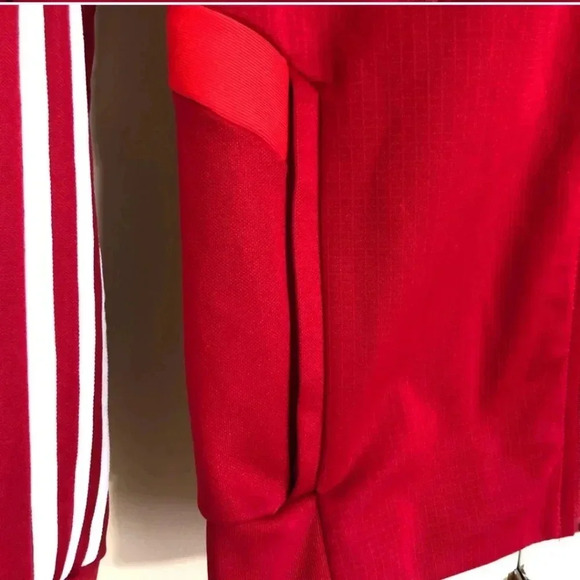 NWT Adidas Women's Climalite Zip Up Track Jacket Bright Red Size 2XS - Picture 7 of 11